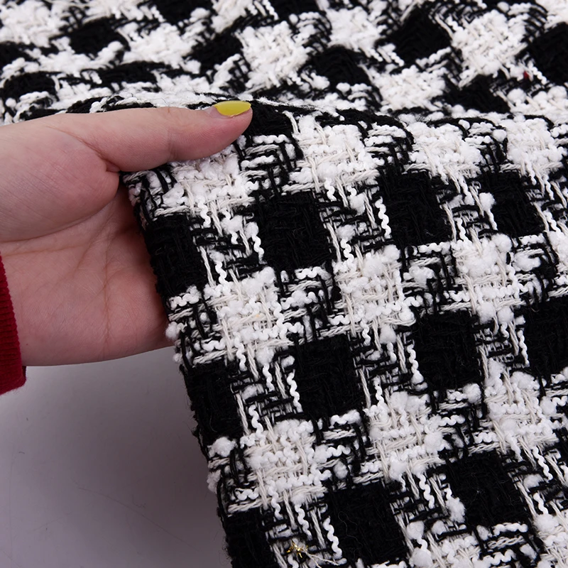 50x145 см модная твидовая ткань с рисунком гусиные лапки окрашенная в пряжку для