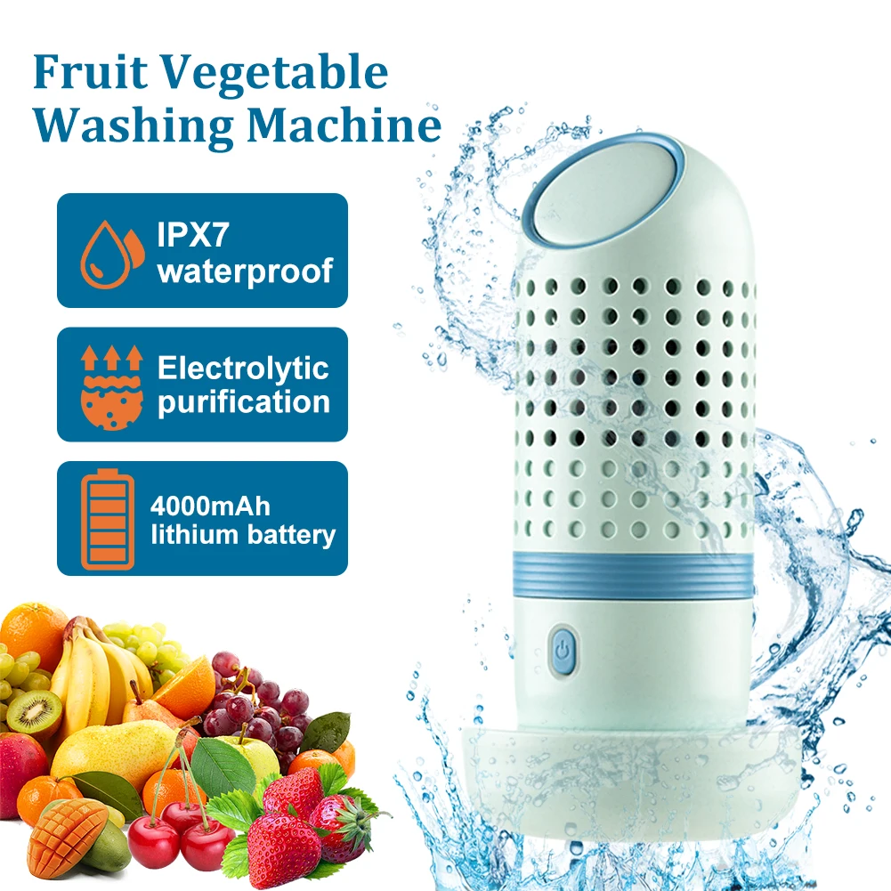 

Fruit and Vegetable Washing Machine Mini Fruit and Vegetable Cleaner Wireless Charging IPX7 Waterproof Portable for Home Travel