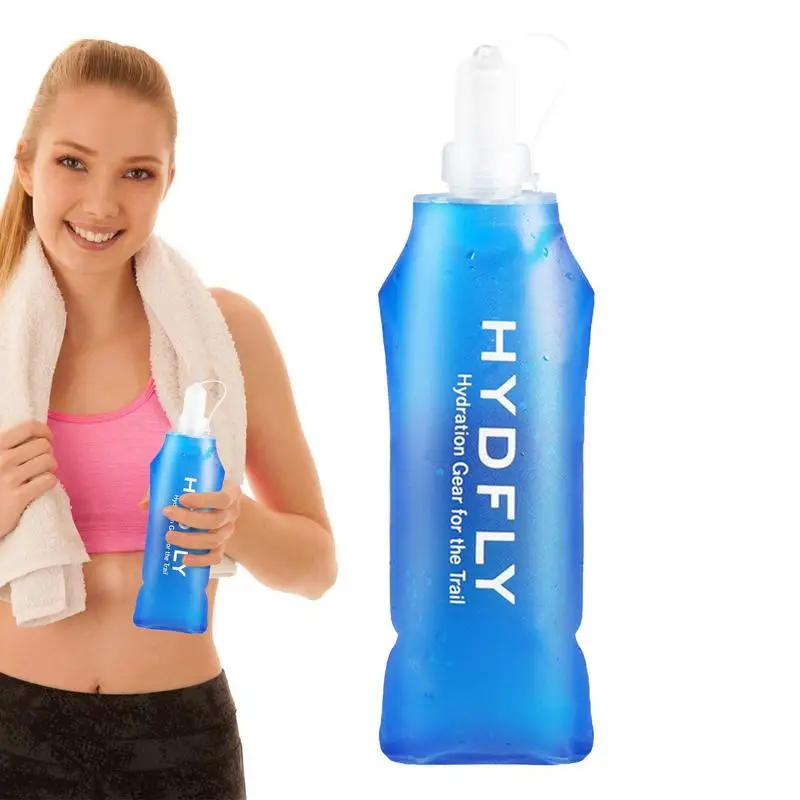 

Portable Lightweight Foldable Water Bag 500ml Water Bottle Pouch Outdoor Sport Supplies Hiking Running Soft Flask Water Bottle