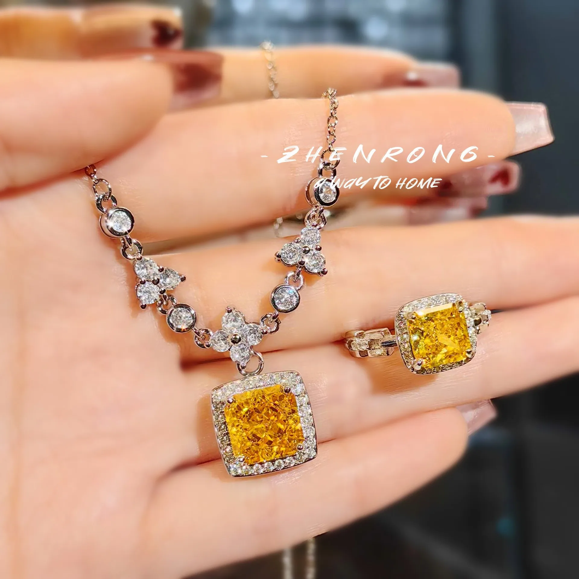 Новинка 2024 г. роскошные милые лабораторные бриллиантовые наборы с платиновым