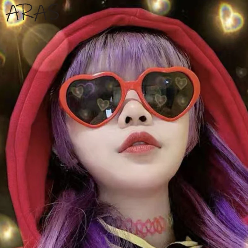 

Heart Shaped Effects Sunglasses Women Fashion Lights At Night Diffraction Glasses Female Trendy Lovey Party Sunglass For Ladies
