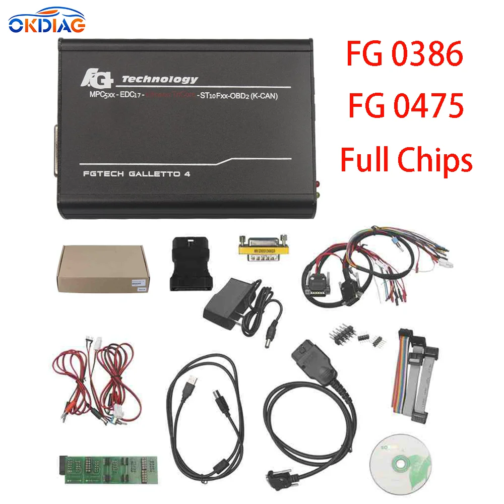 Full Chips Fgtech 0475/0386 Galletto 4 Master V54 ECU Programmer By BDM/Tricore/OBD K-CAN Fg Tech Car Truck Chip Tuning Tool
