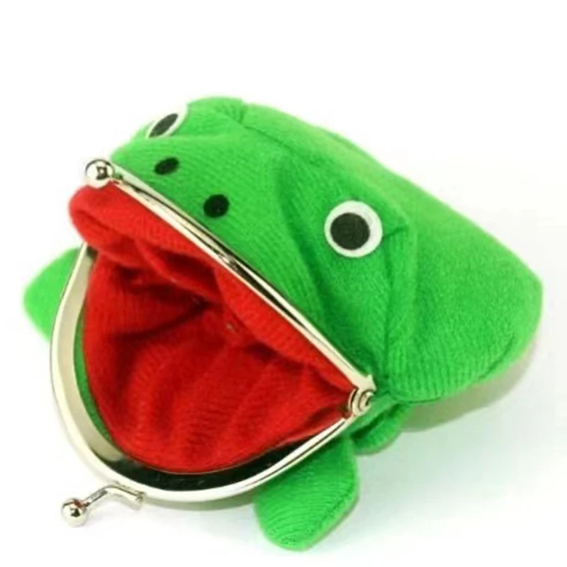 Novelty Adorable Anime Frog Wallet Coin Purse Key Chain Cute Plush Frog Cartoon Cosplay Purse For Women Bag Accessories