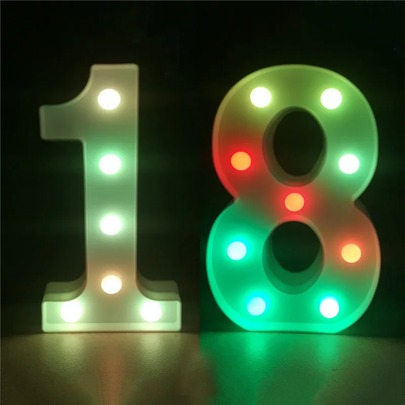 

Creative Gradual Color LED Digital Light 0-9 Christmas New Year Wedding Adult Children's Birthday Party DIY Decorative Nightligh