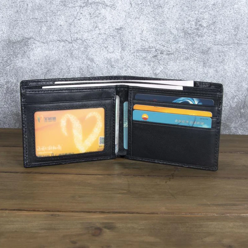 Короткий кошелек из натуральной кожи высокого качества для карт в стиле 3D