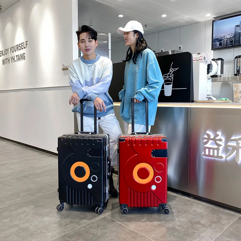 Travel spinner luggage 20/22/24/26 inches Men Aluminum frame rolling suitcase woman Fashion trolley case business Boarding box