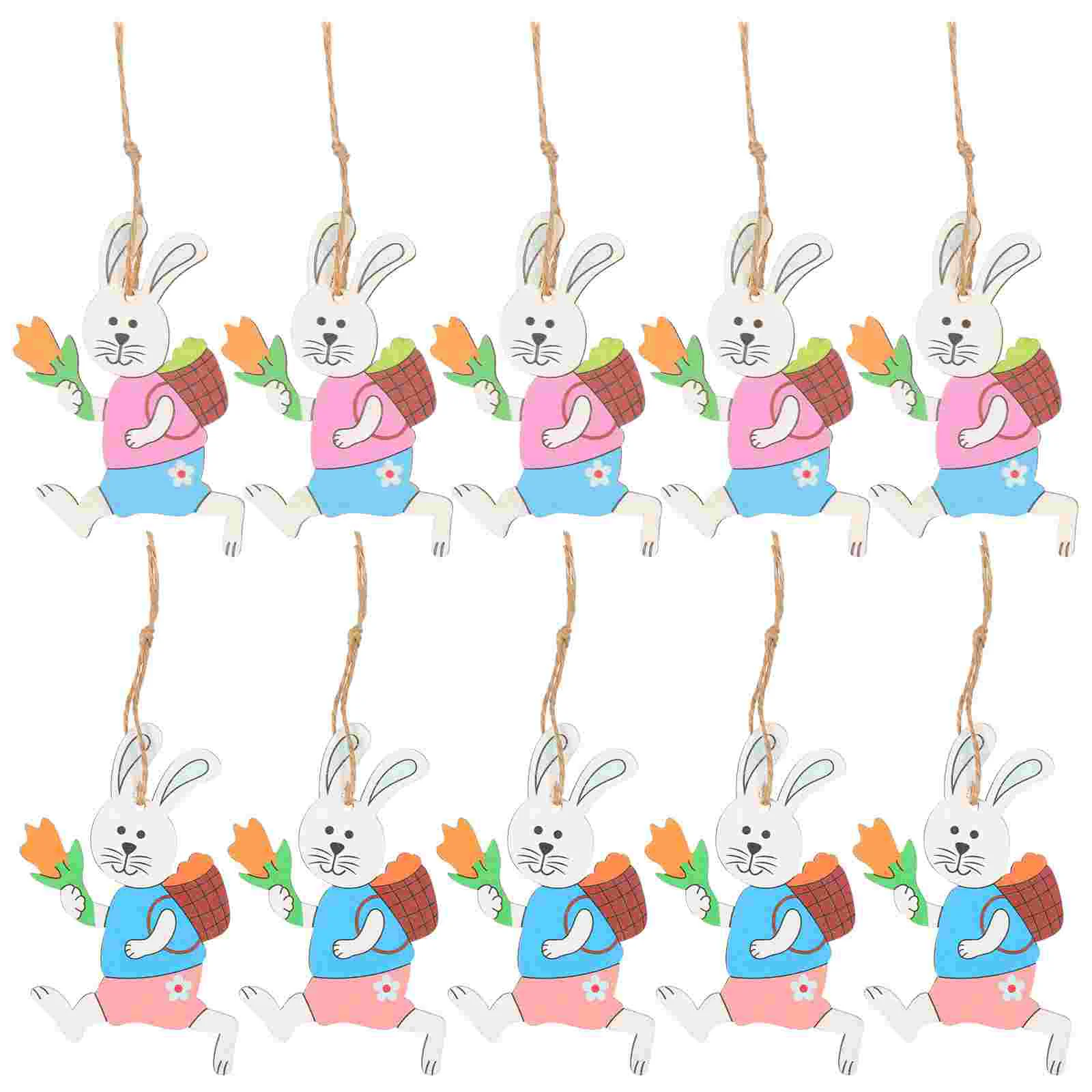 

Easter Wooden Wood Bunny Rabbit Ornament Decoration Hanging Tags Tree Party Ornaments Cutouts Slices Pendant Gift Embellishments