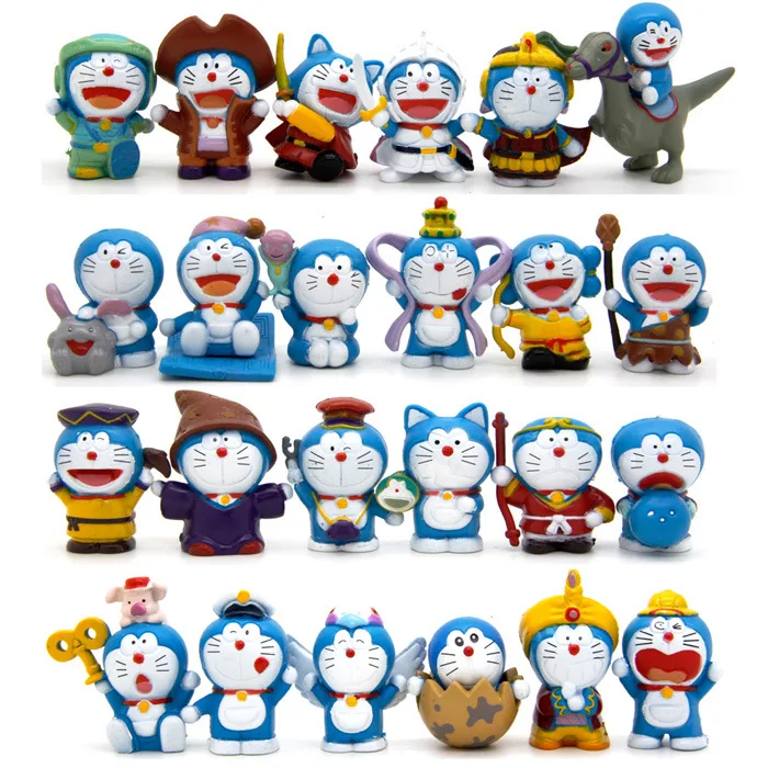 

17 Styles Kawaii Japanese Cosplay Cat Model Anime Doraemon Blue Cats Cartoon Action Figure Toy for Kids Birthday Gift Cake Decor