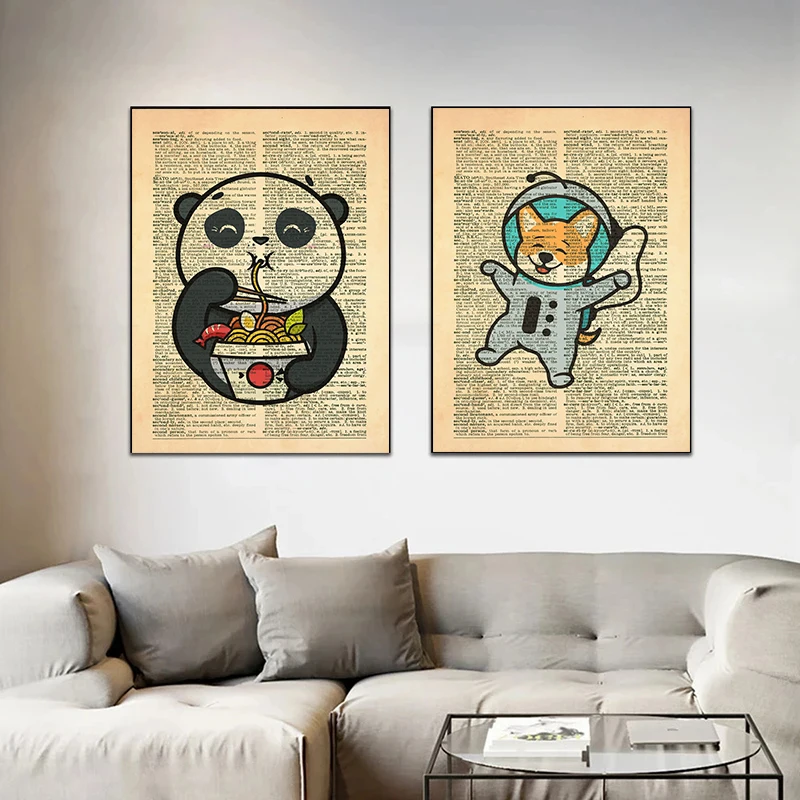 All Mad Here Wonderland Affiches et impressions sur toile арт abstrait du dictionnaire изображение murale Xo pour salon décorati