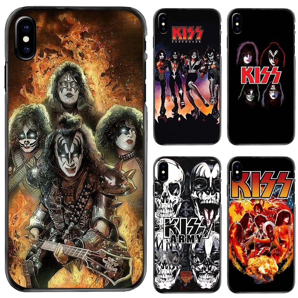 

For Apple iPhone 11 12 13 14 Pro MAX Mini 5 5S SE 6 6S 7 8 Plus 10 X XR XS Kiss band Kiss Hard Phone Shell Case