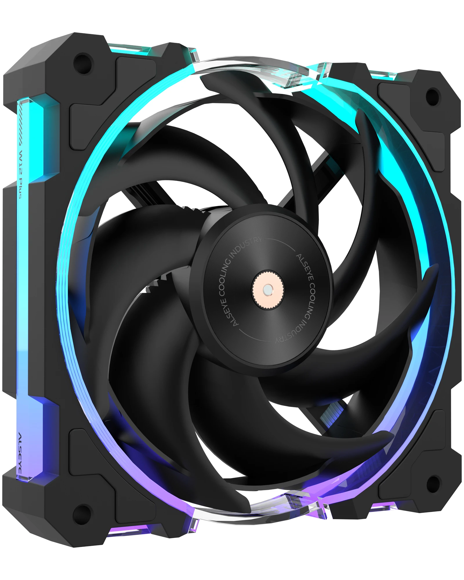 Фото ALSEYE W12 Plus ARGB 120 мм вентилятор SickleFlow лопасти FDB 2400 об/мин ШИМ бесшумное высокопроизводительное охлаждающее освещение корпус вентилятора №1