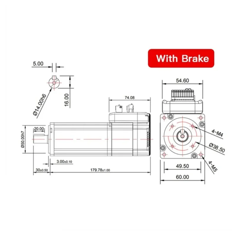 IHSV60-30-40-48-SC CNC3-фазный 1 27 нм 400 Вт 48 В 3000 об/мин встроенный серводвигатель с тормозом