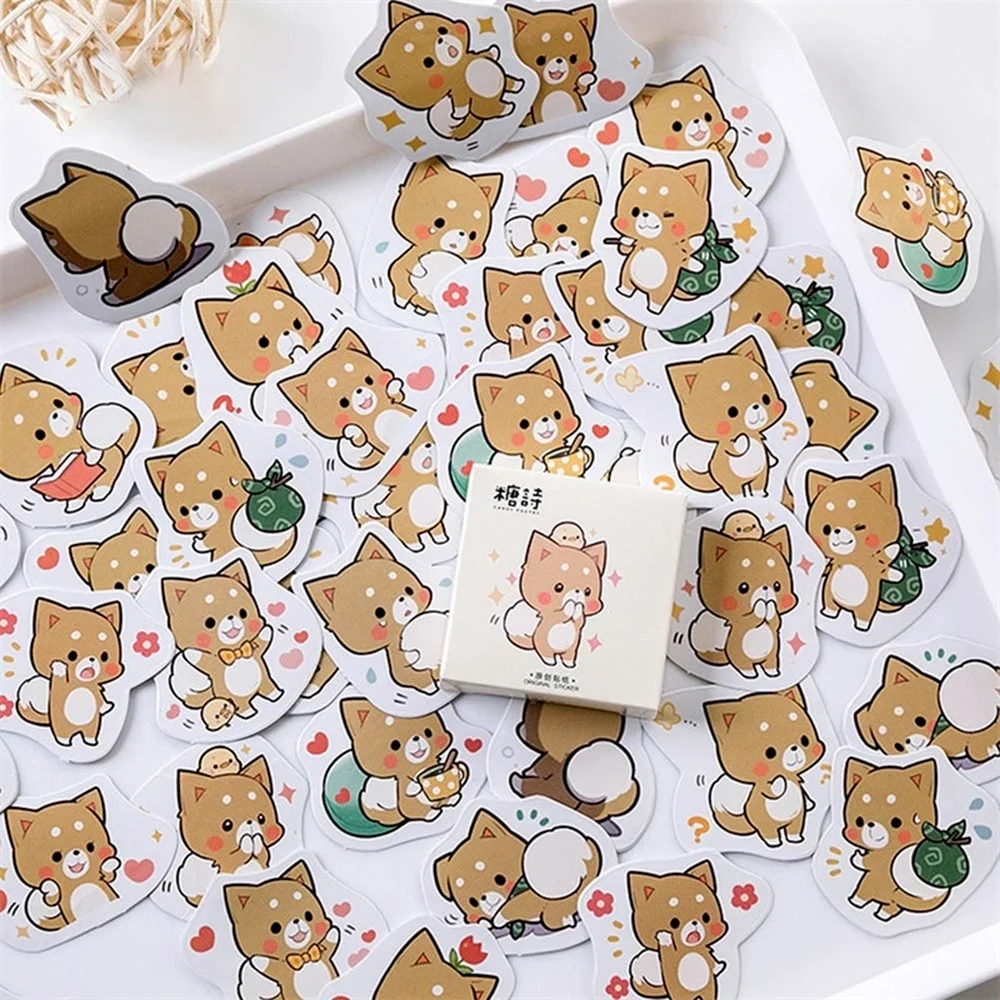 

45PCS/box Cute Meng Cats Diary Paper Lable Sealing Stickers Crafts And Scrapbooking Decorative Lifelog DIY Stationery
