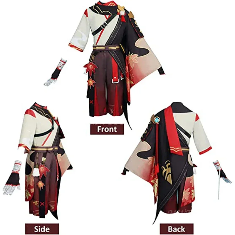 Kaedehara Kazuha Косплей Игра Genshin Impact Костюм Униформа Парик Одежда на Хэллоуин для