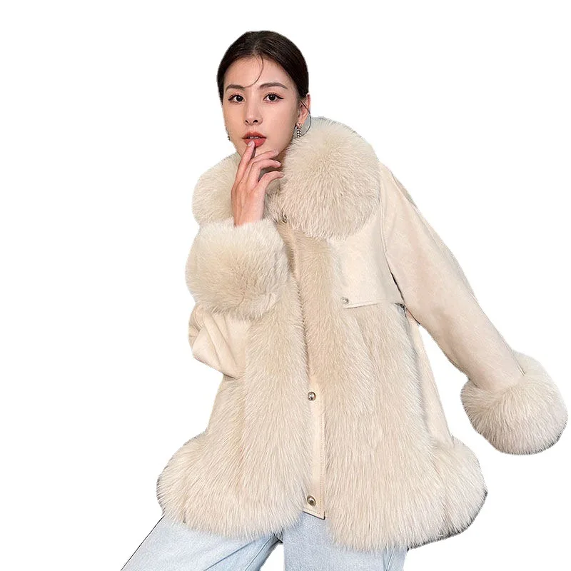 Fake Fur Coat Women's 2022 Winter One Fur Imitation Fox Fur Long Slim Fur Coat Winter Coat Women  Fur Coat Women