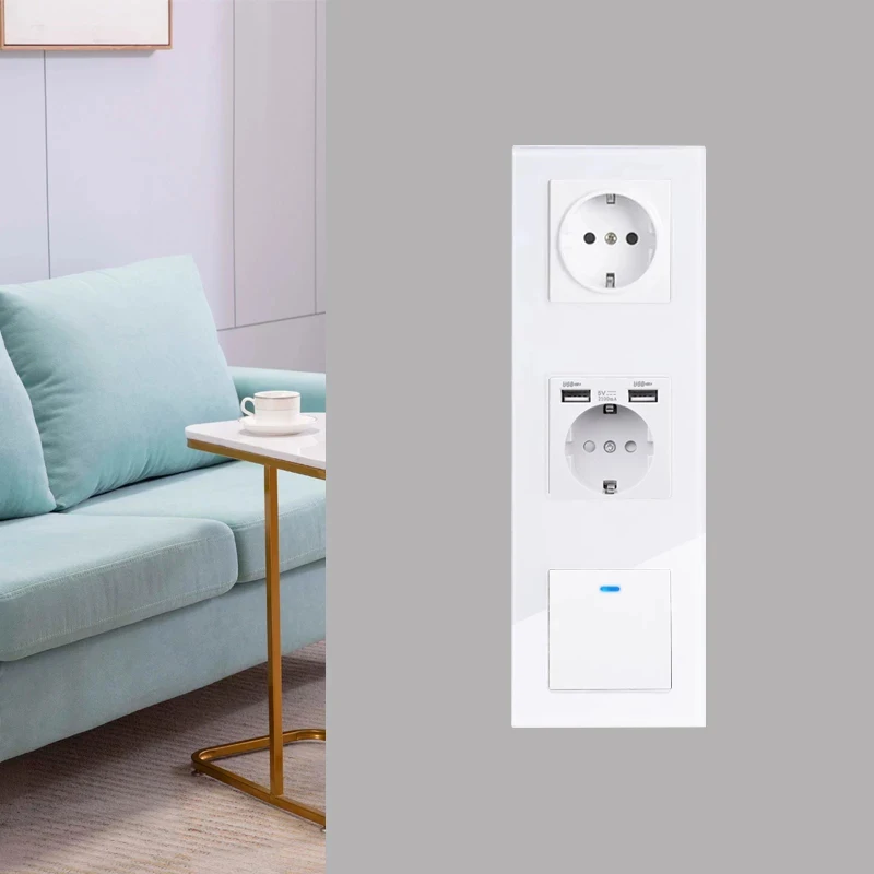 Настенный выключатель COSWALL E20 белый вертикальный переключатель из поликарбоната