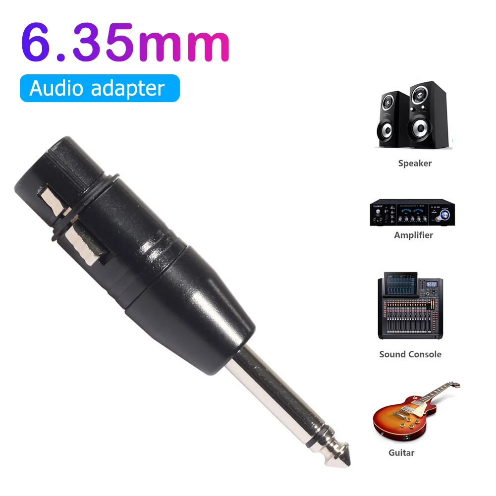 

3Pin XLR Женский до 1/4 дюйма 6,35 мм Мужской моно аудио адаптер для электрогитары