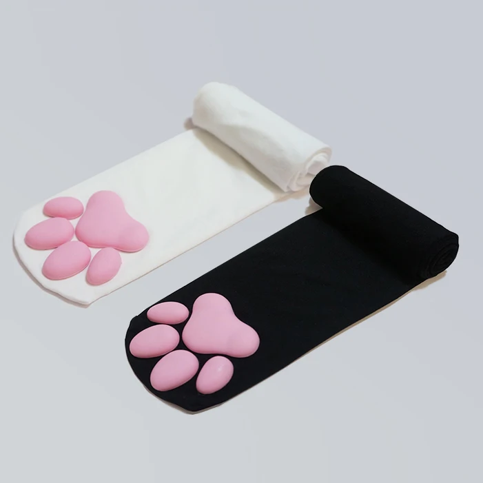 Cat Meat Cushion Kawaii Girls Knee High Socks 3D Cat Claw Cat's Paws Socks Over Knee Socks Women Long Stockings Cosplay Lolita