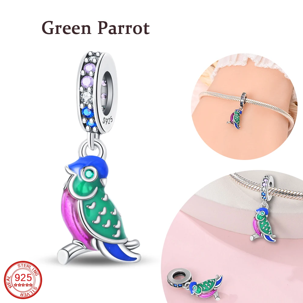 Модный женский кулон из стерлингового серебра 925 пробы милый красочный зеленый