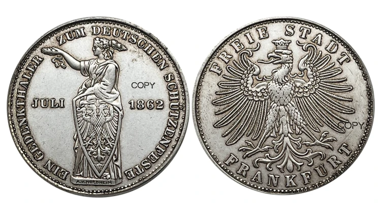

Серебряная копия монеты Франкфурт 1862 год
