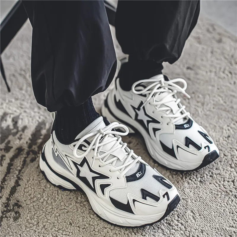 Осенние мужские повседневные кроссовки со звездами винтажная обувь на платформе