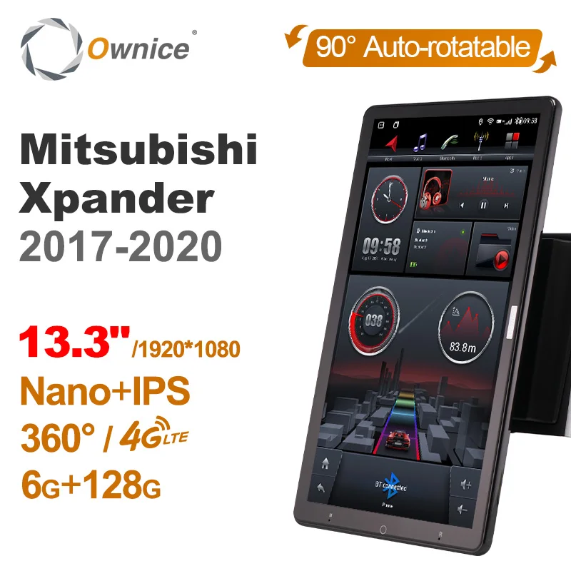 

1920*1080 Ownice Android 10.0 for Mitsubishi Xpander 2017-2020 Car Radio Video Audio 13.3" IPS Rotatable 360 6G 128G Tesla Style