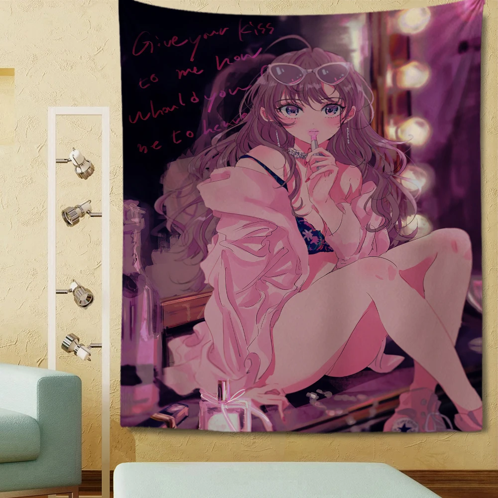 

Домашний декор в стиле бохо, гобелен на стену, манга, искусственная манга, комнатный декор, хиппи, Настенный декор для комнаты