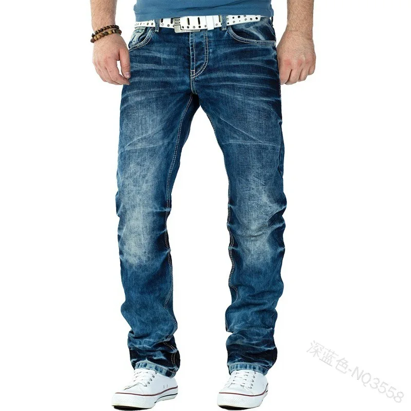Men Jeans New Casual Straight Trousers Hip Hop Jeans Fashion Boyfriend Jeans Trend Men Clothing  Jeans