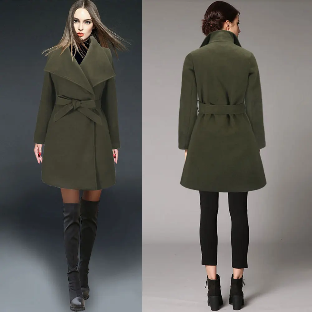 

Women Coat Autumn and Winter en Coat Women's Mid-Length en Coat