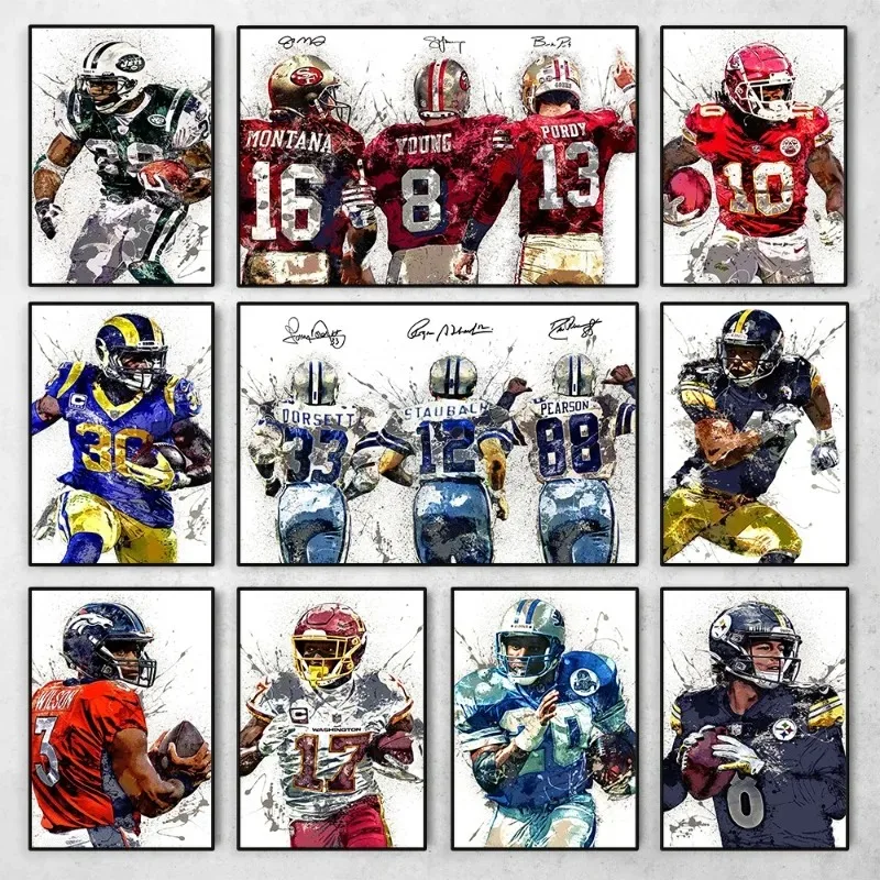Классическая картина для аквариума Jordan Love Aaron Roger Brett Favor футбольная тема холст без