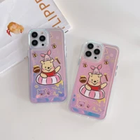 disney winnie the pooh phone case for iphone 11 12 13 pro max x xs xr 7 8 plus shockproof transparent protector cover