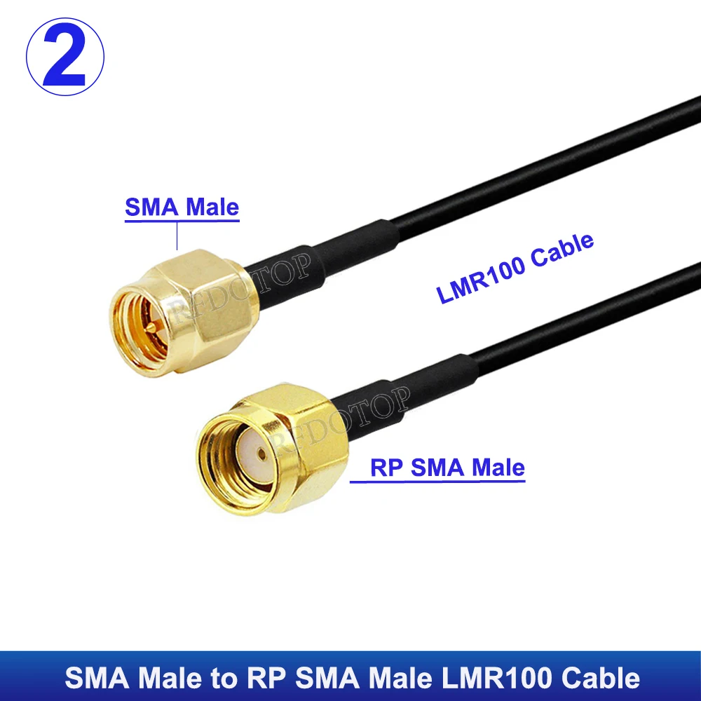 Фото 1 шт. LMR100 кабель SMA к SMA «папа/гнездо» 50 Ом LMR-100 RF коаксиальный косичка WIFI антенна удлинительный соединительный кабель 5 см-20 м №4
