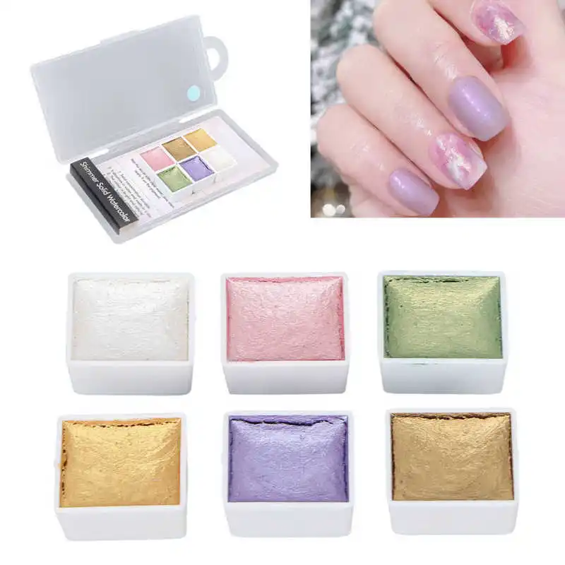 

Nail Glue Nail Watercolor Paint Set Home Nail Salon Pearlescent Glitter Watercolor Pigment for Nail Art DIY Glue For Home