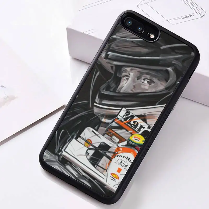 

F1 Racing Ayrton Senna Phone Case Rubber For iphone 12 11 Pro Max Mini XS Max 8 7 6 6S Plus X 5S SE 2020 XR cover