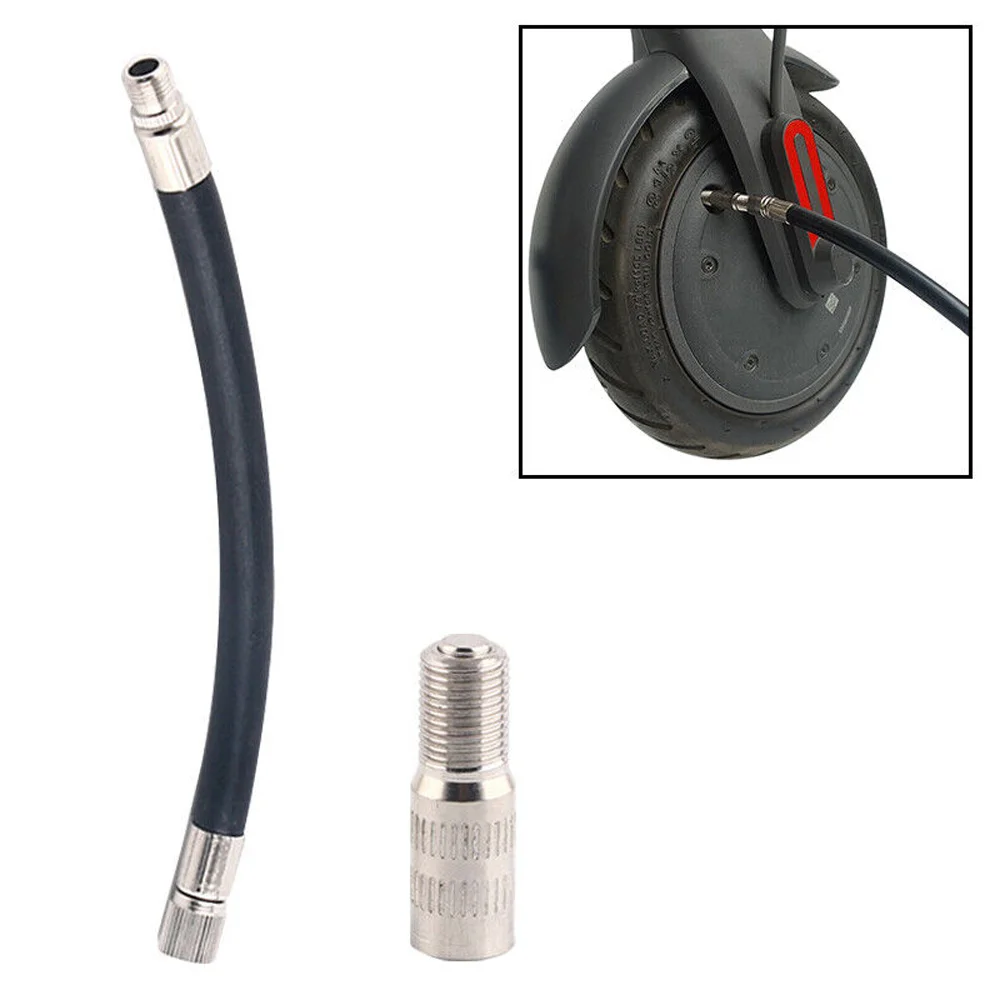 

16cm Tire Inflator Extension Hose Air Pump Tube Black Fit For Motor Automobile Black Extended Nozzle, Exquisite Threaded Mouth,