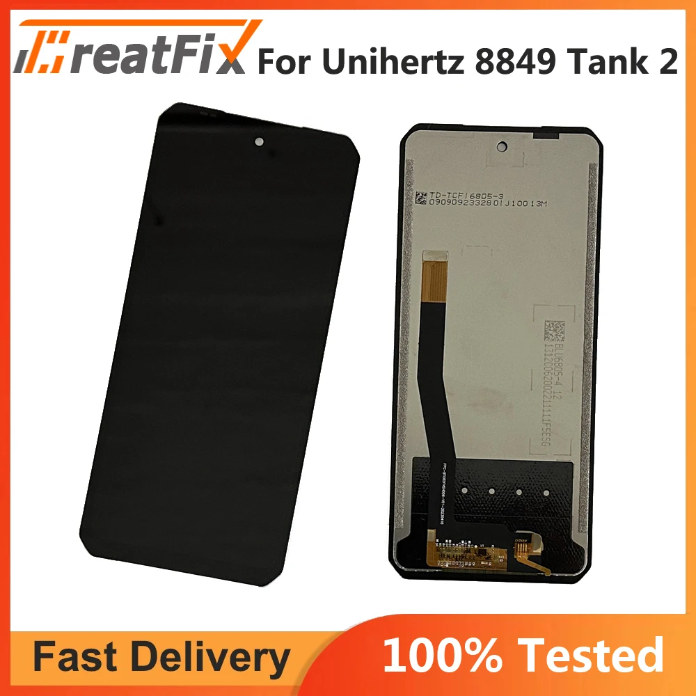 Фото Новый протестированный 6,79-дюймовый ЖК-дисплей для Unihertz 8849 Tank 2 с сенсорным экраном в сборе, запчасти для замены ЖК-дисплея 8849 TANK2 №1