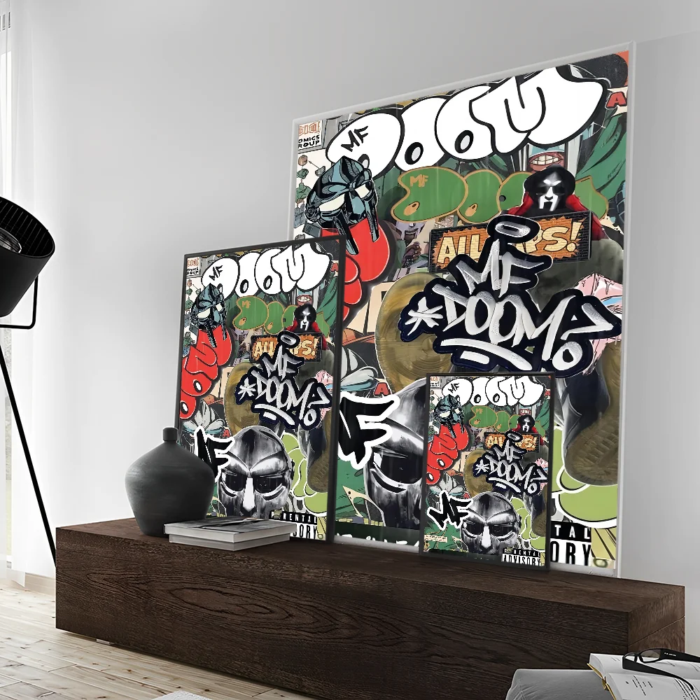MF DOOM аниме постеры липкие белые бумажные наклейки DIY комната бар кафе Kawaii декор