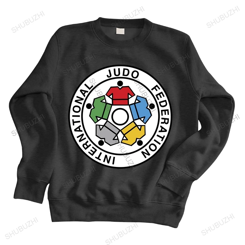 

men autumn sweatshirt black hoody New IJF International Judo Federation Logo brand spring hoodie