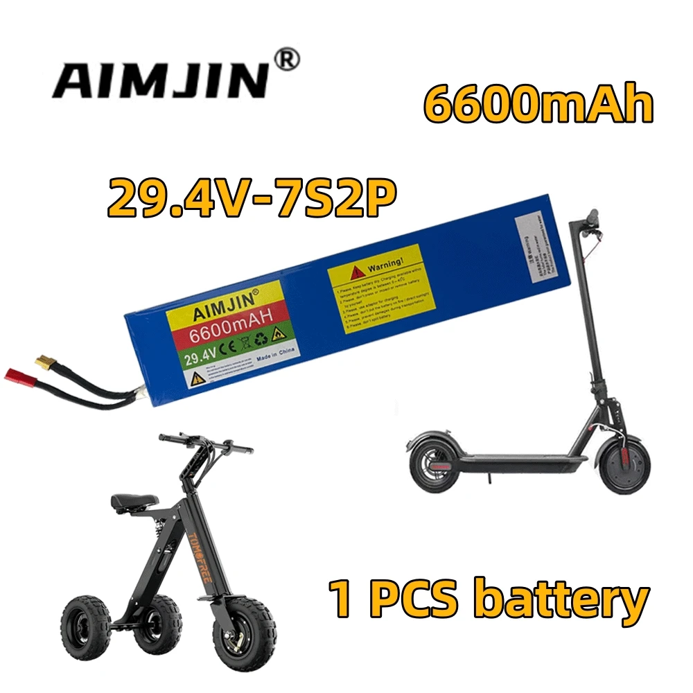 

29,4 в 6600 мАч 7S2P 18650 литий-ионный аккумулятор для электрического велосипеда мопеда балансировки скутера + зарядное устройство 2A