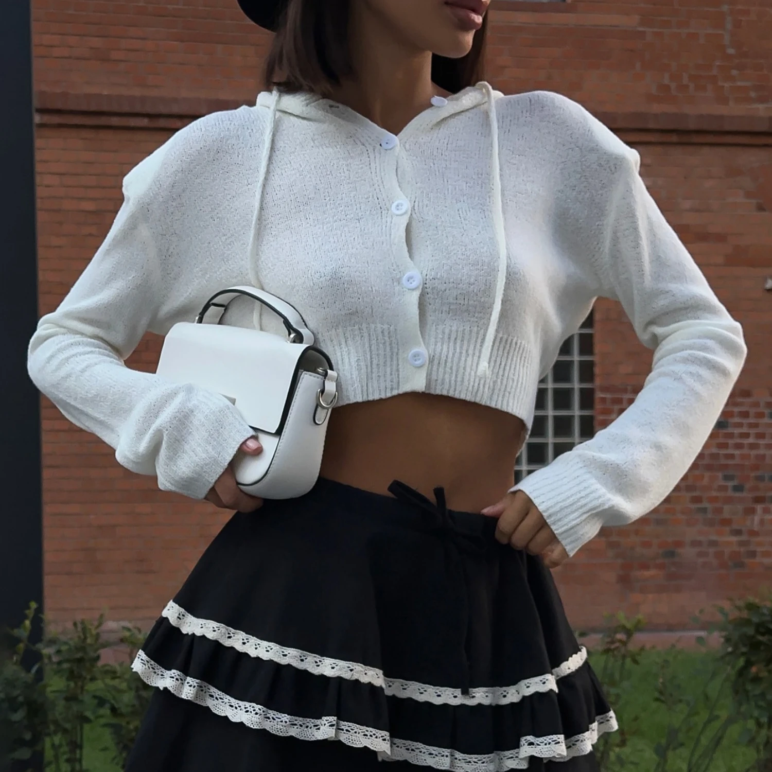 Укороченный комплект Caregan для женщин уличные короткие свитера сексуальная