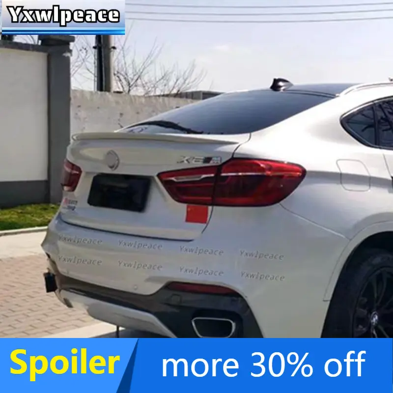 

For BMW F16 X6 X6M 2015 2016 2017 2018 High Quality ABS Plastic Unpainted Color M Style Rear Trunk Spoiler Car Accessories