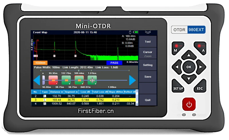 Новинка 2022 отражательный рефлектометр 100KM Pro Mini OTDR для тестирования в режиме