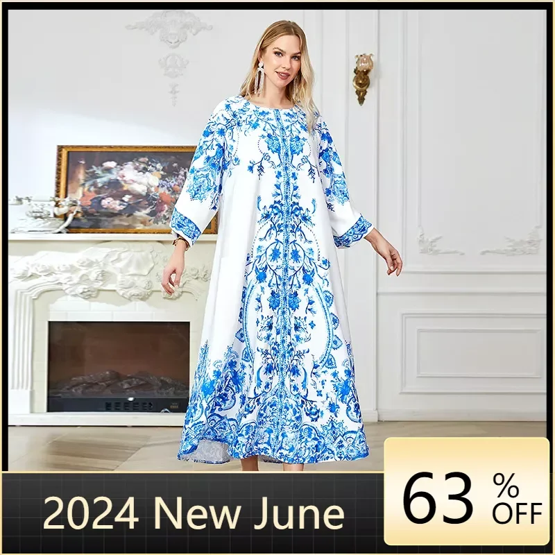 Ид Мусульманская Абая для женщин Платье Бисероплетение Алмазные вечерние платья