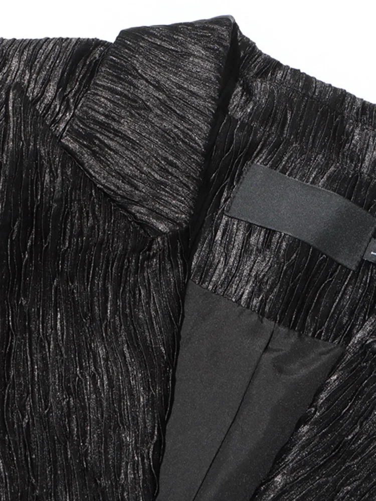 ZMEENNA V-образный вырез двубортный сплошной цвет Текстура ощущения отложной