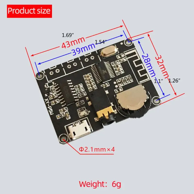 

594A XY-P5W 3 Вт/5 Вт регулируемый Bluetooth-совместимый цифровой модуль усилителя мощности, Электронная техника с управлением высокими и басами