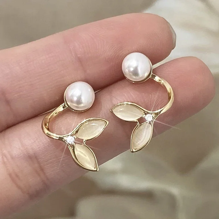 Очаровательные серьги из стерлингового серебра 925 пробы с цирконом и жемчугом