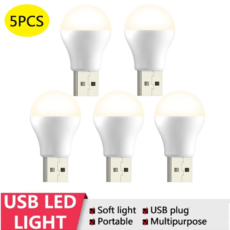 

Лампа для чтения светодиодная с USB-разъемом, 5 шт.