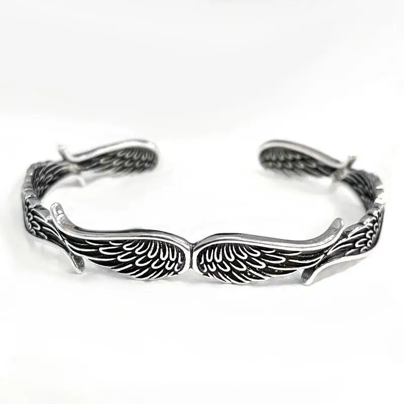 

Angel Wings Vintage Style Bracelet, Adjustable Alloy Guardian Angel Wings Bangle Bracelets Birthday Gifts for Women Men