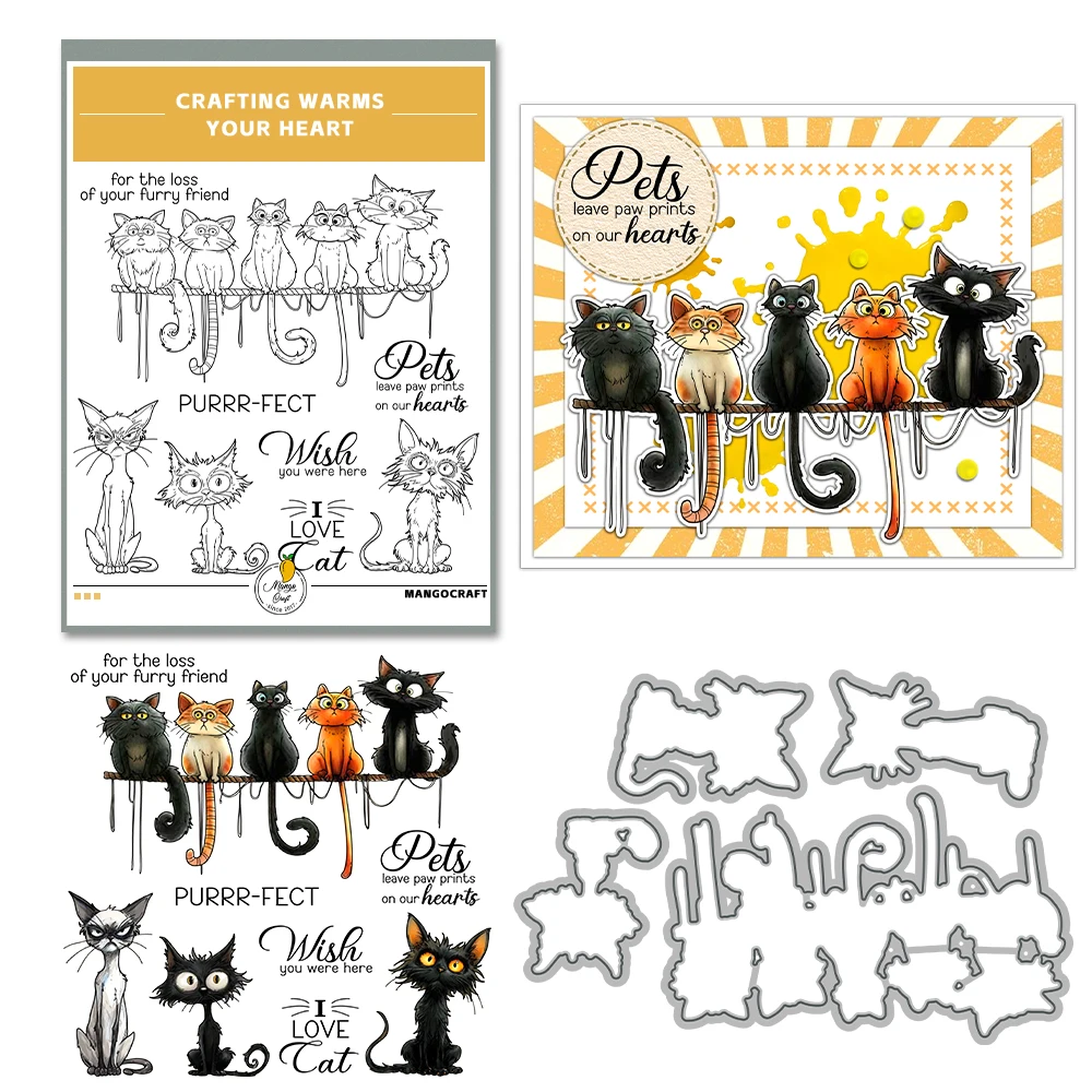 Штамп силиконовый прозрачный для украшения животных кошек друзей