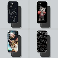 funny cute cat art phone case for huawei p10 p20 p30 p40 p50 p50e p smart 2021 pro lite 5g plus soft silicone case